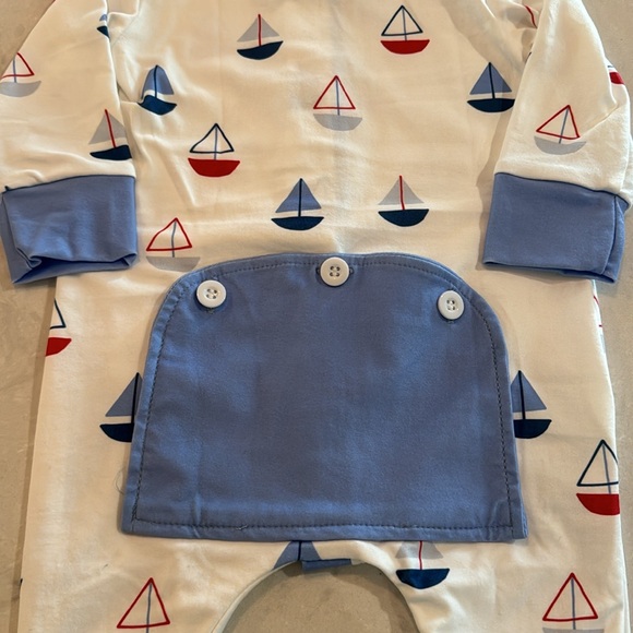 Sugar Bee One Piece Baby Boy's Outfit Sailboats Size 6 Months - Picture 8 of 8